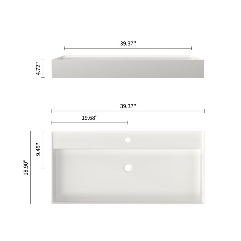 Stone Resin Solid Surface Bathroom Vanity Basin Sink