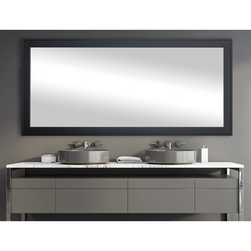 Bornhardt Engineered Wood Wall Mirror, Black, 35" x 70"