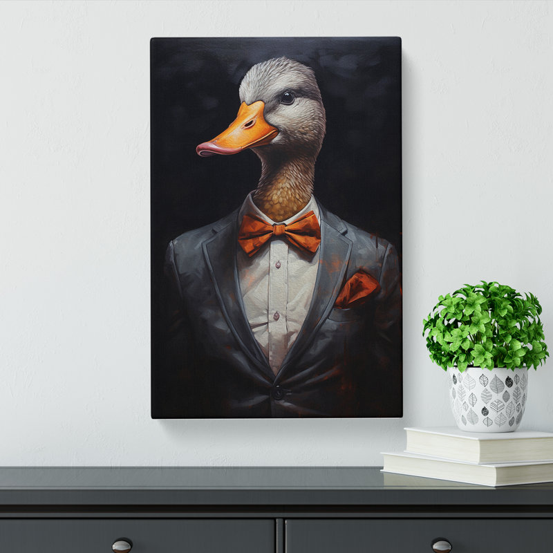 Duck In A Suit - No Frame Print, 50cm H x 35cm W x 3cm D