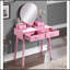 Ensemble de coiffeuse et tabouret en bois-853004285