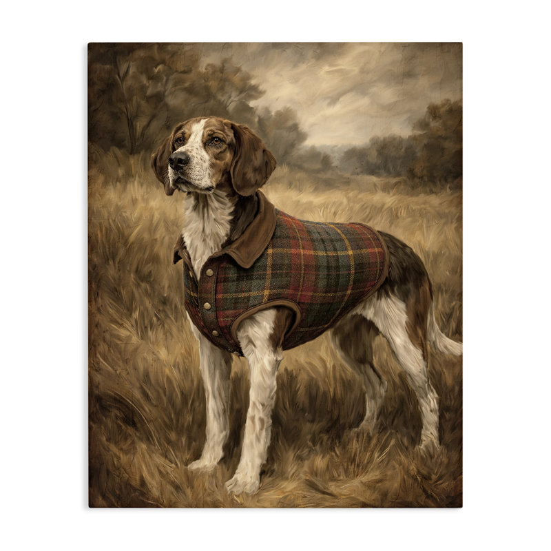 Toile à motif écossais Hound Days, par Kim Allen, H 20 po x l 16 po