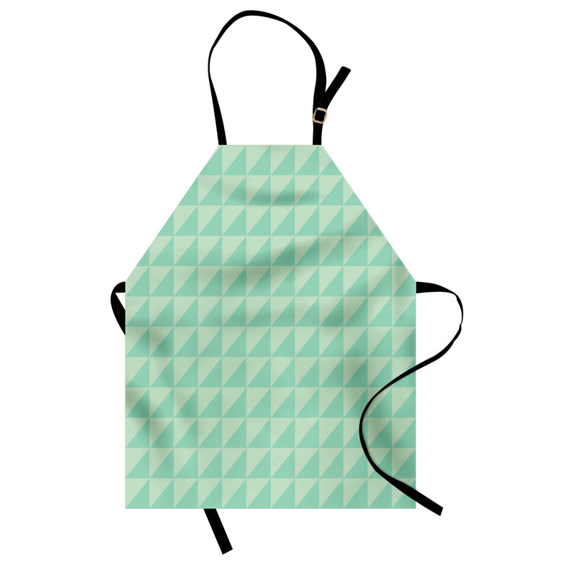 Tablier East Urban Home Mint unisexe, triangles demi-carrés, taille adulte, menthe et vert amande
