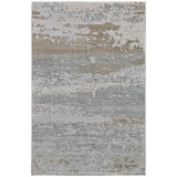 One-of-a-Kind Rectangle 4' x 6' Area Rug in Gold/Silver