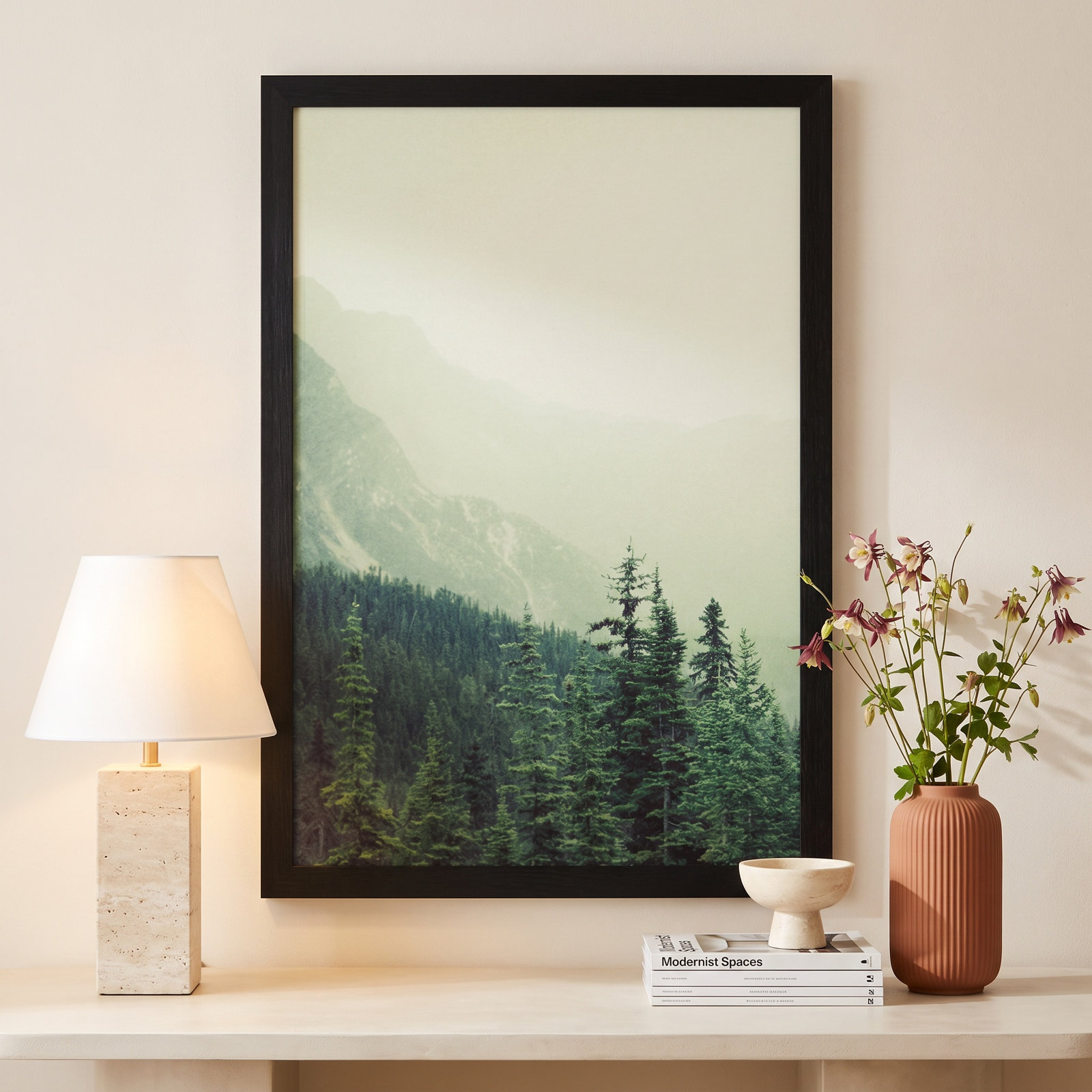 Rocky Mountain Trees 7 Photo Print, 21" H x 15" W x 1" D, Black