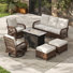 All-weather Wicker 5 - Person Patio Conversation Sets With Fire Table