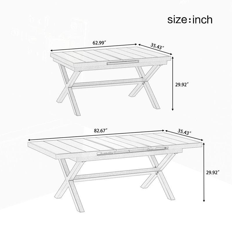 Faites l'expérience de la liberté de manger en plein air avec un ensemble flexible comprenant six chaises et une table