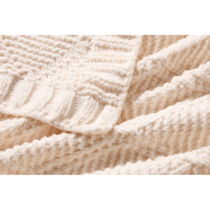 Jeté Diamond Chenille - Ivoire, Ivory