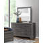 Commode en bois à finition grise 1Pc de 6 tiroirs au design contemporain