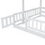 Lit simple superposé au dessus d'un lit double avec glissade, escalier de rangement, lit superposé en bois de pin massif avec garde-corps