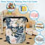 Panier à linge pliable avec conception de feuilles de palmier, bac de rangement de grande capacité pour les vêtements, les jouets et l'organisation à la maison