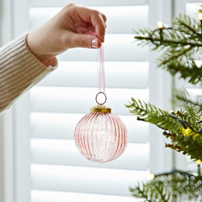 8cm Clear Glass Bauble