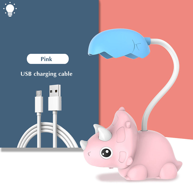 Lampe de table dinosaure rechargeable lampe de table pliante pour enfants, Pink