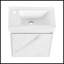 Meuble-lavabo mural de 20 pouces avec lavabo en céramique et armoire de rangement, parfait pour les salles de bain modernes et compactes