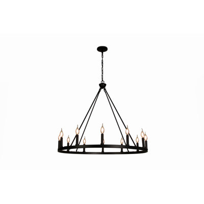 Kellen 12 - Light Waggon Wheel Chandelier