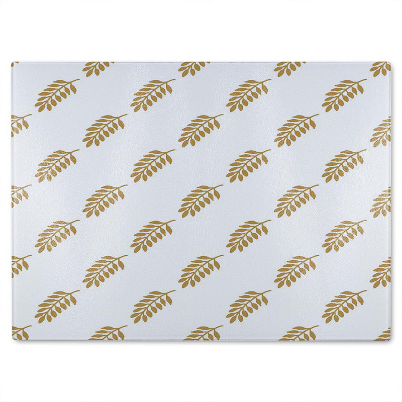 Leaf Pattern Glass Chopping Board