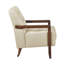 Fauteuil inclinable en cuir beige, bois délavé et massif avec fauteuil en noyer, base en contreplaqué