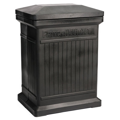 Rts Home Accents Eco Parcelwirx Vertical Large Package Delivery Box With Lift Off Lid, Black