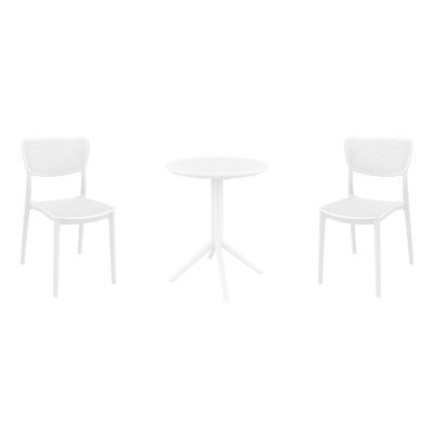 Ensemble bistro en plastique avec table pliable 23,6 po Farrah