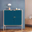 Papier peint adhésif bleu à motif de chevrons moderne, auto-adhésif, amovible, imperméable, de 17,7 po x 393,7 po (48,43 pieds carrés) pour la salle de bain, la cuisine et le salon