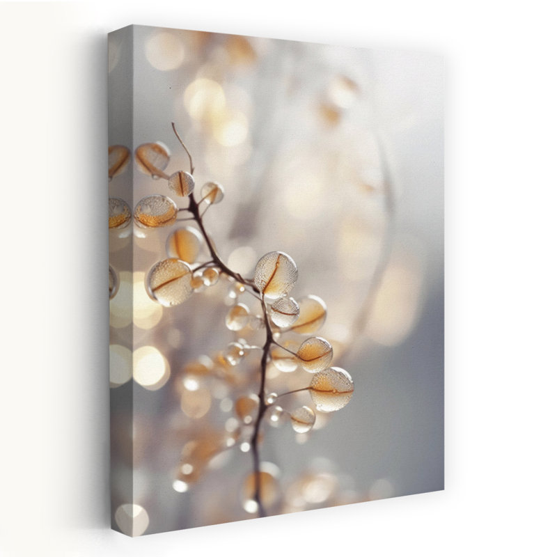 Treechild - Dewy Petals Shine, art mural abstrait contemporain, H 24 po x l 16 po