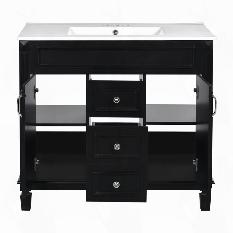 Meuble-lavabo simple, Noir