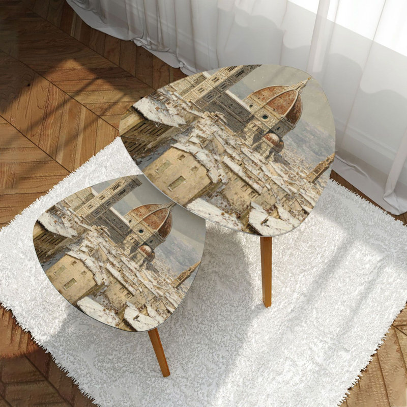Ensemble de 2 tables basses gigognes Triangle
