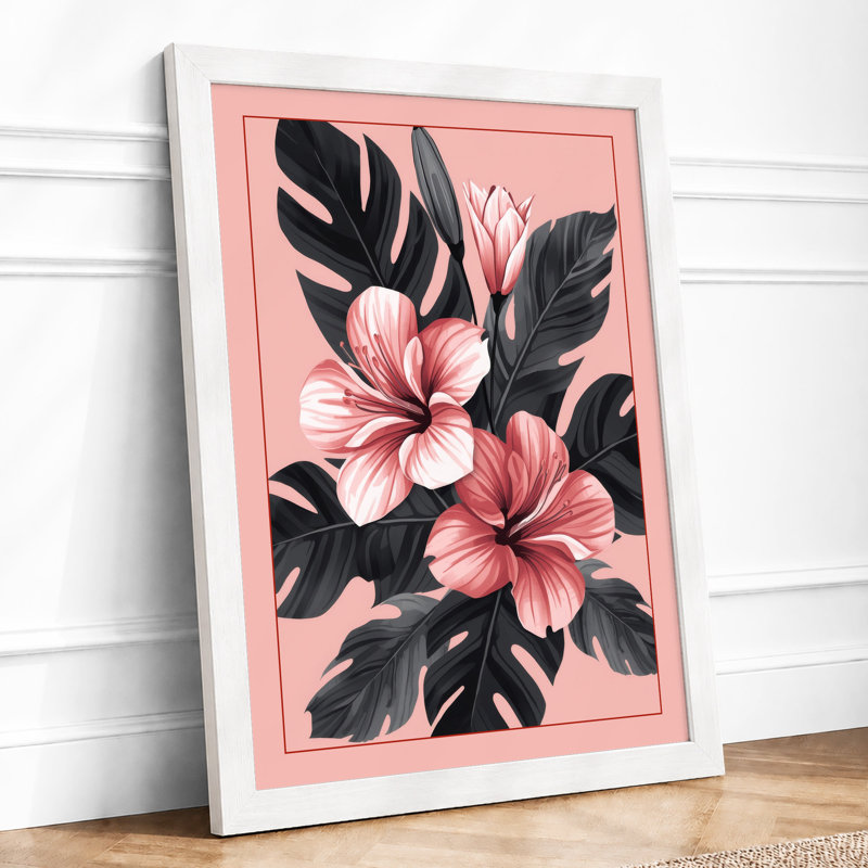 Delicate Blooms Botanical - Framed Print, A2 - 59.4 x 42.0 cm, White