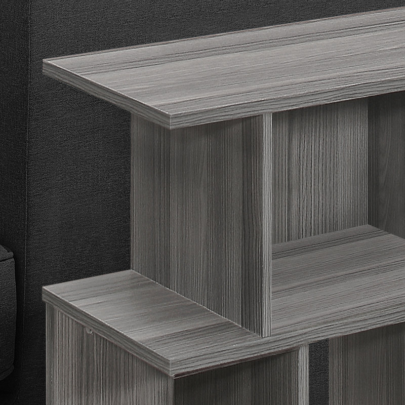 Table d'appoint, côté, bout, table de chevet, stratifié gris lampe, contemporain, moderne, Gris