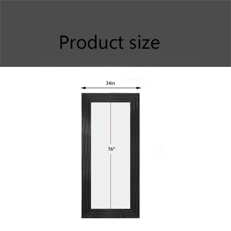 Full Body Mirror, Bracket Floor Mirror, Oversized Vertical Mirror, Large Wall Mounted Mirror, Wall Mounted Mirror, Rectangular Retro Style