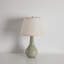 18 po Lampe de table moderne en céramique avec abat-jour en lin pour le salon de la chambre à coucher-130767105