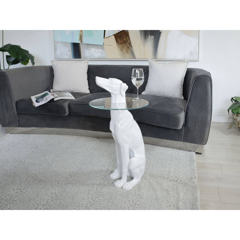 Axxel Glass Top End Table