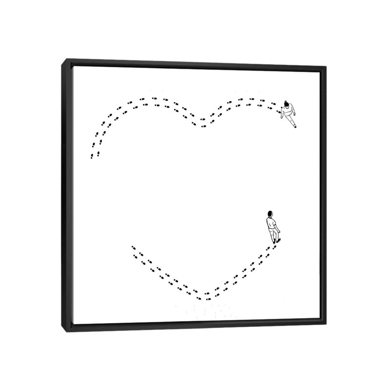 Love Is A Succession Of Common Steps by Filippo Spinelli - Print on Canvas, Black Framed, 66.04 cm H x 66.04 cm W