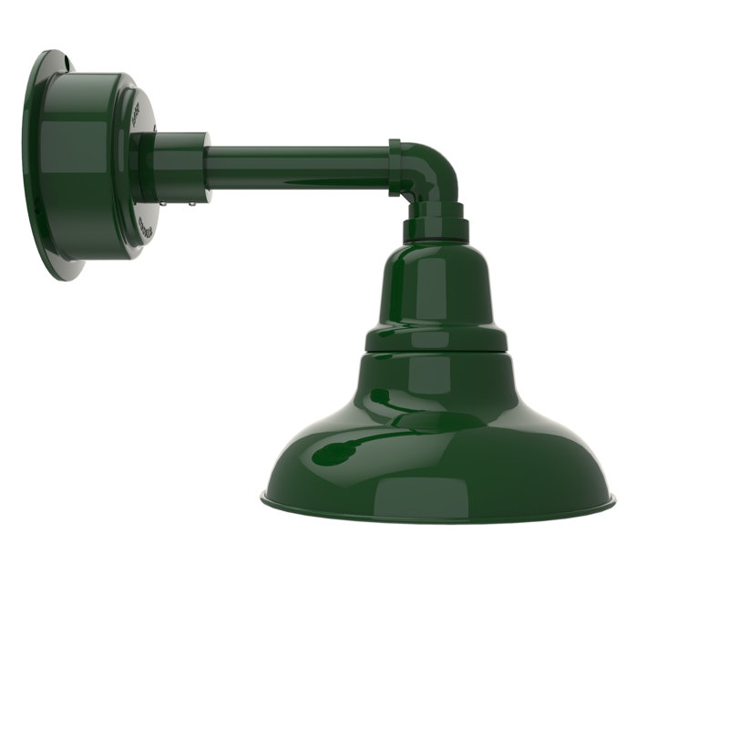Idella LED Barn Light, Vintage Green, 9" H x 8" W x 14" D