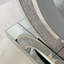 Miroir en forme de O, table de couloir en cristal, conception moderne pour la maison, verre miroir, cadre à double base, surface plane lisse, manuel d'assemblage avec guide étape par étape et étiqueté, profondeur de 43,4 po, largeur de 11,82 po,