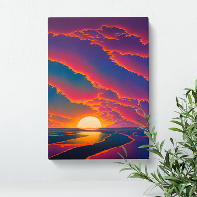 Dreamy Ocean Sunset - Wrapped Canvas