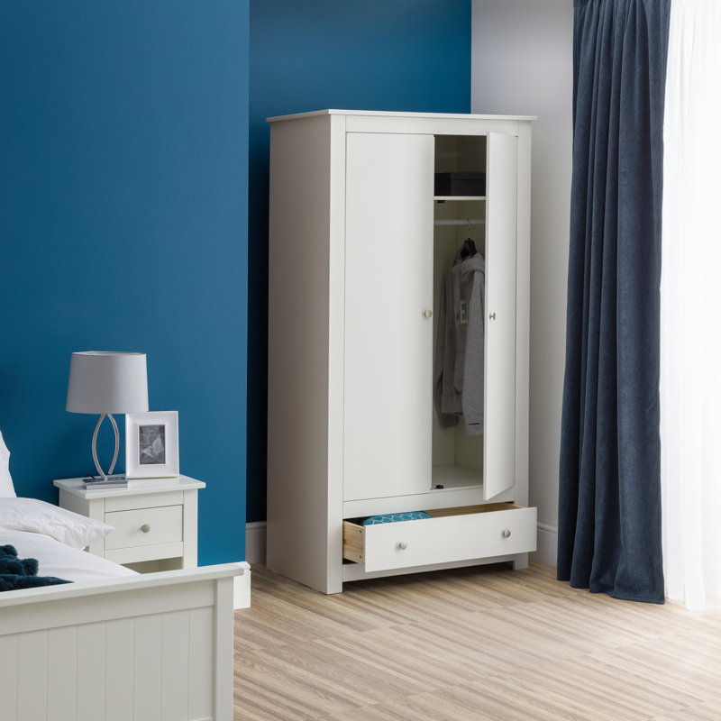 Payeur 2 Door Solid Wood Wardrobe, White