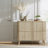 Aurel Mid-Century Modern 16-Pair Shoe Storage Cabinet with Fluted Sliding Doors-1011139250