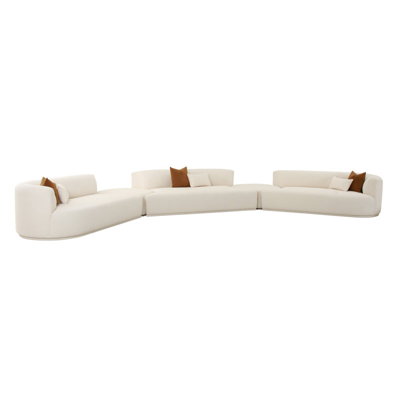 Canapé modulaire 5 pièces Tov Furniture Fickle, Crème Boucle