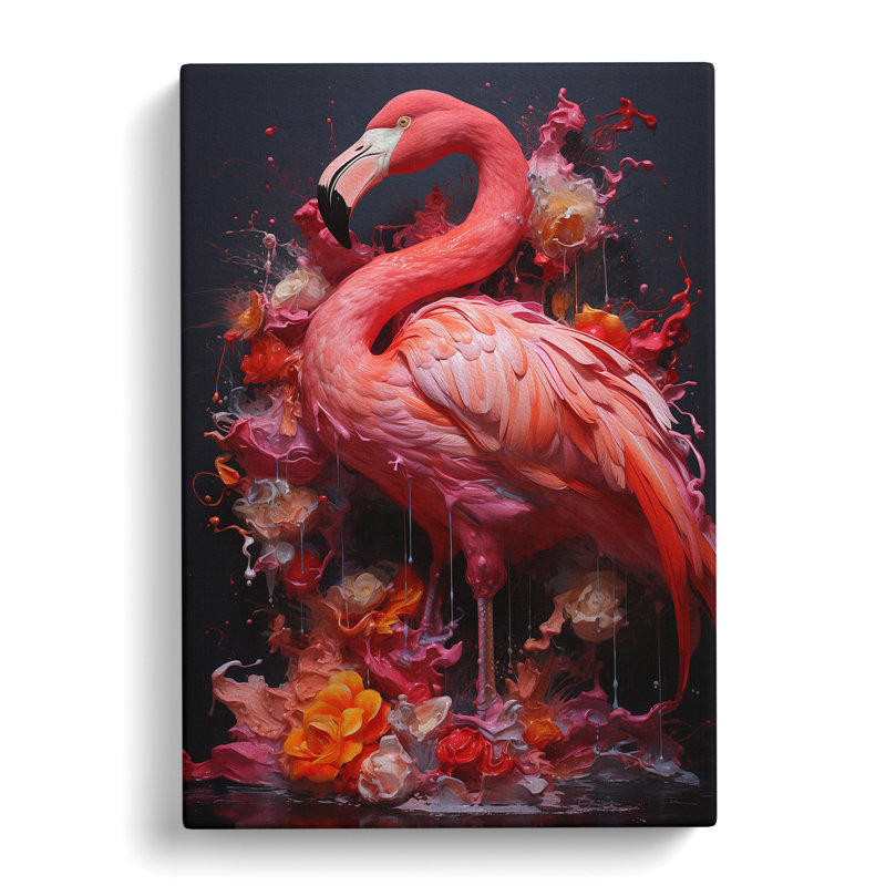 Flamingo Neo-Plasticism - No Frame Print, 76cm H x 50cm W x 3cm D