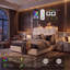 Lit plateforme tapissier moderne avec lumières DEL, ports USB, casiers latéraux et 2 tiroirs sous le lit, cadre de lit avec rangement-1421295007-1421295005