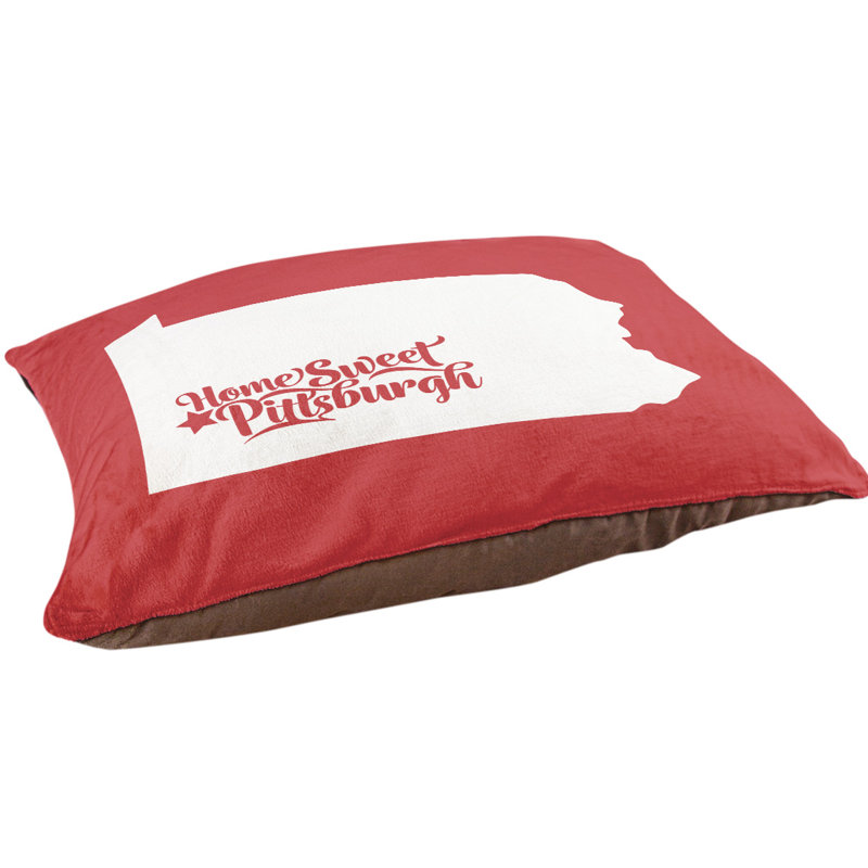 Coussin d’intérieur pour chien pittsburgh pennsylvanie, Petit (l 28 po x P 18 po x H 6 po), Rouge
