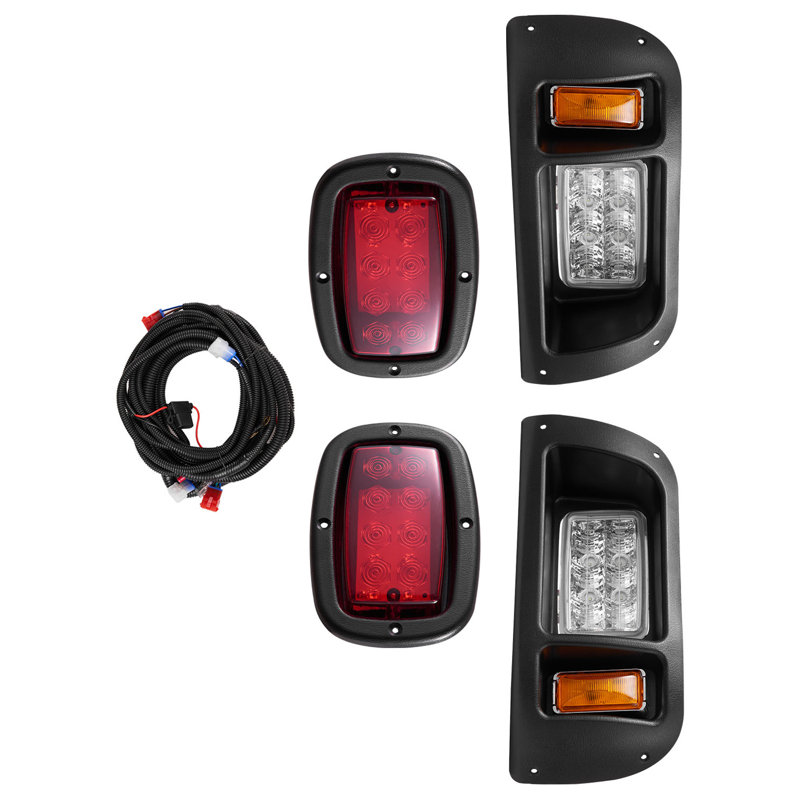 12 Volt Golf Cart LED Headlight Tail Light Kit For EZGO TXT 1996-2013 Models
