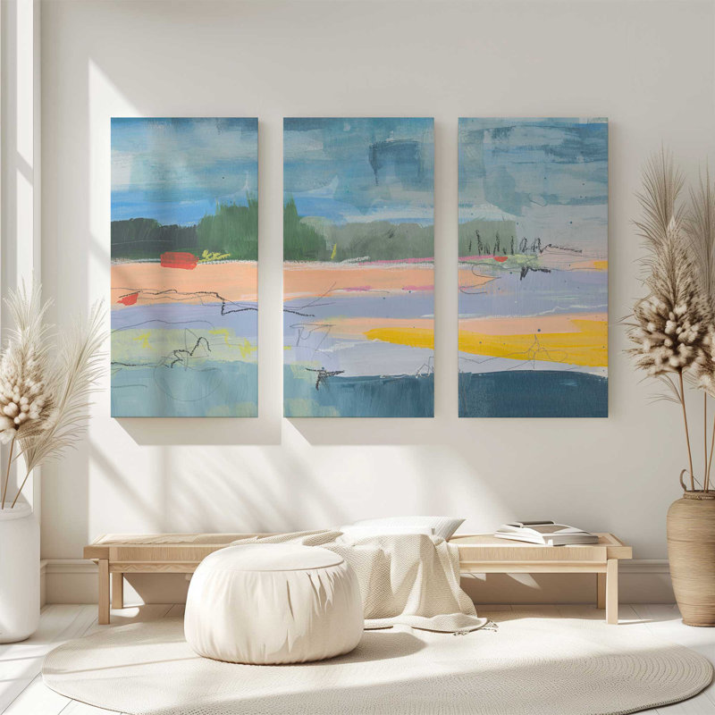 Evening Radiance | 3 Panel Split Large Canvas Print, 72" H x 48" W