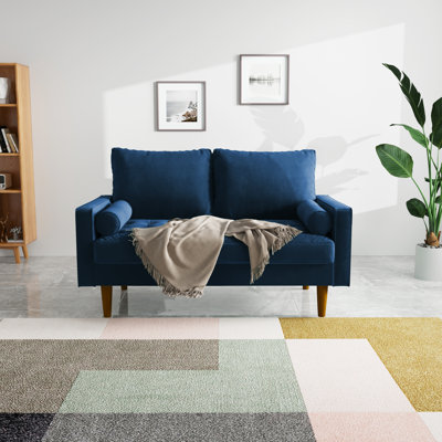Masterson Loveseat Sofa, 58" Love Seat for Small Spaces,Spring Cushions,Easy Assembly Sofa Couch w/Throw Pillow for Bedroom Living Room