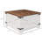 Style Coffee Table, Hidden Storage, Square White Table With Storage Space And Smooth Flip-top Function,