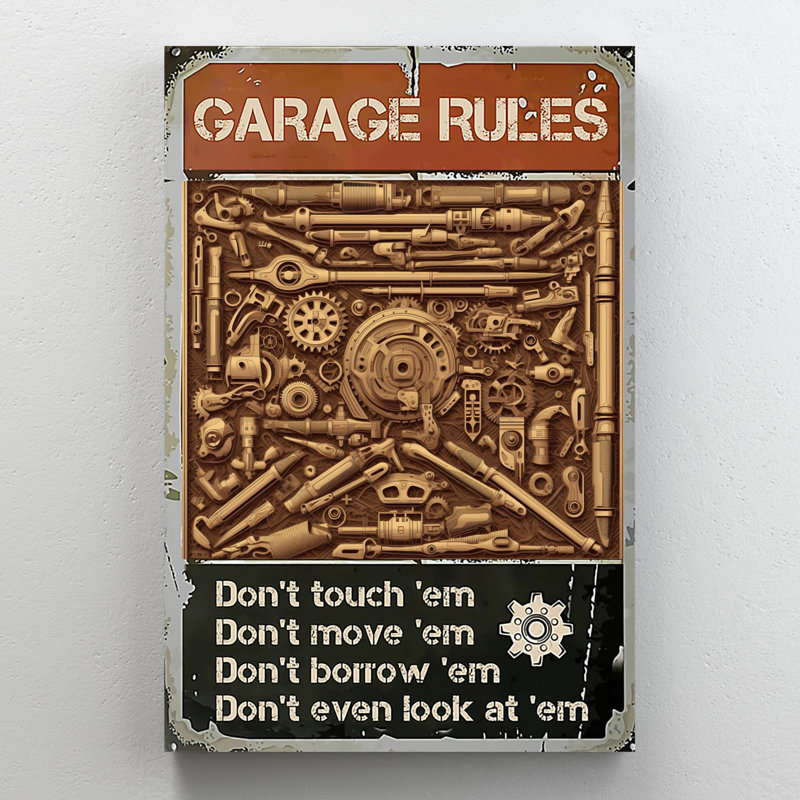 «Garage Rules on Canvas», impression, H 36 po x l 24 po x P 1,25 po