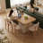 Solid wood oak rectangular dining table-763922854