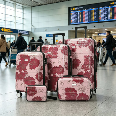 Luggage Sets New Model PC 5pcs, Hardside Lightweight Durable 20" 24" 28" Suitcases with 8" 14" Cases, Suitcase with Lock Spinner Wheels