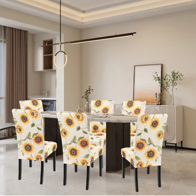 Stretch Dining Chair Covers, Washable Parsons Chair Slipcover, Set Of 6