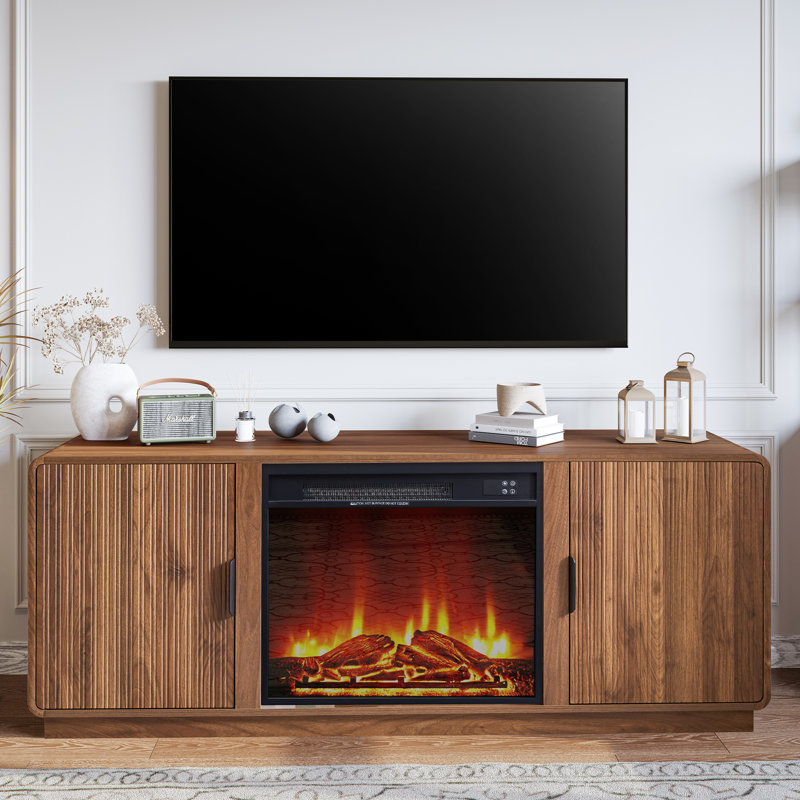 Meuble télé 60 po avec rangement, Brun